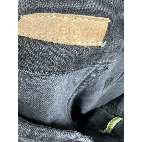 Pilcro Skipper Black Ankle Jeans Women 28‎ Wide Leg Stretch High Rise Anthro - Picture 12 of 14